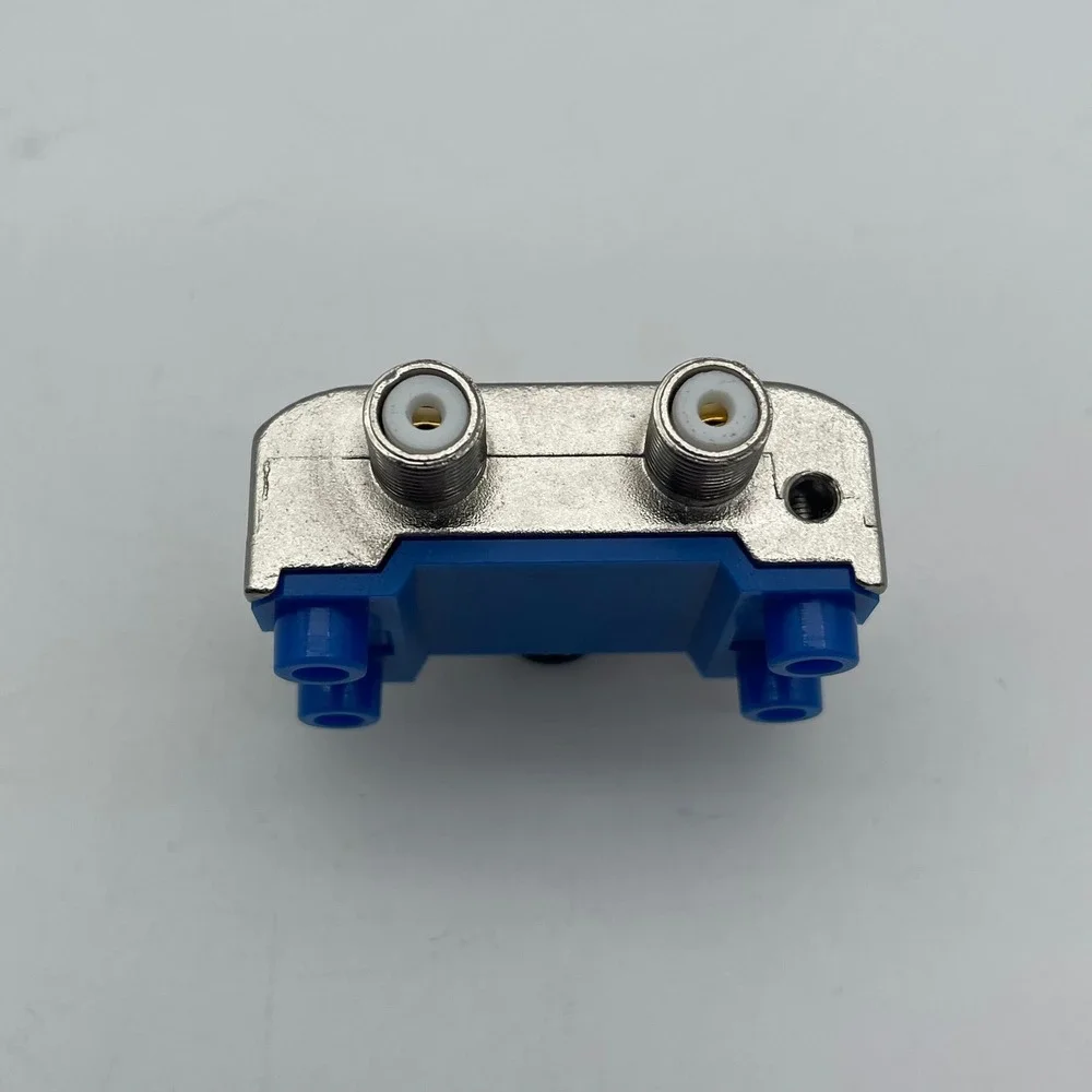 Monster Cable 2-Way Coaxial Splitter 5-1000MHz Silver Blue F-Type Connector